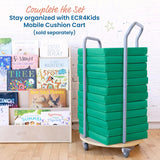 ECR4Kids SoftZone - Cojines de suelo, cuadrados, asientos flexibles, esmeralda, 6 piezas