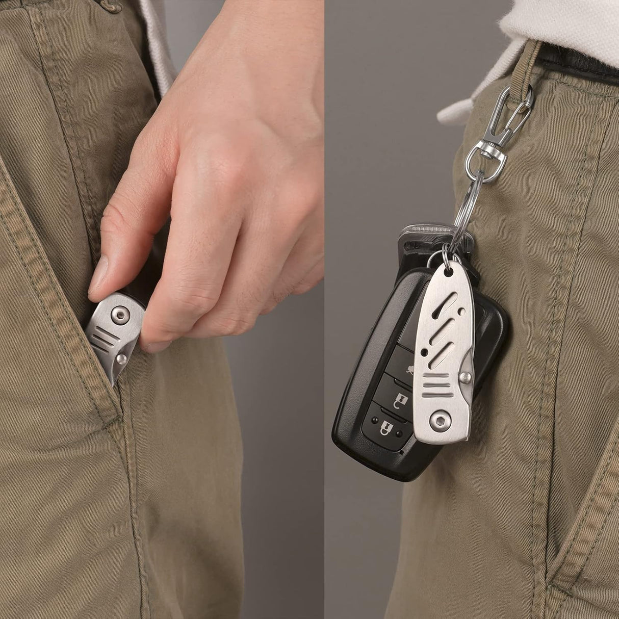 Mini cuchillo para colgarlo en llavero con bloqueo de forro
