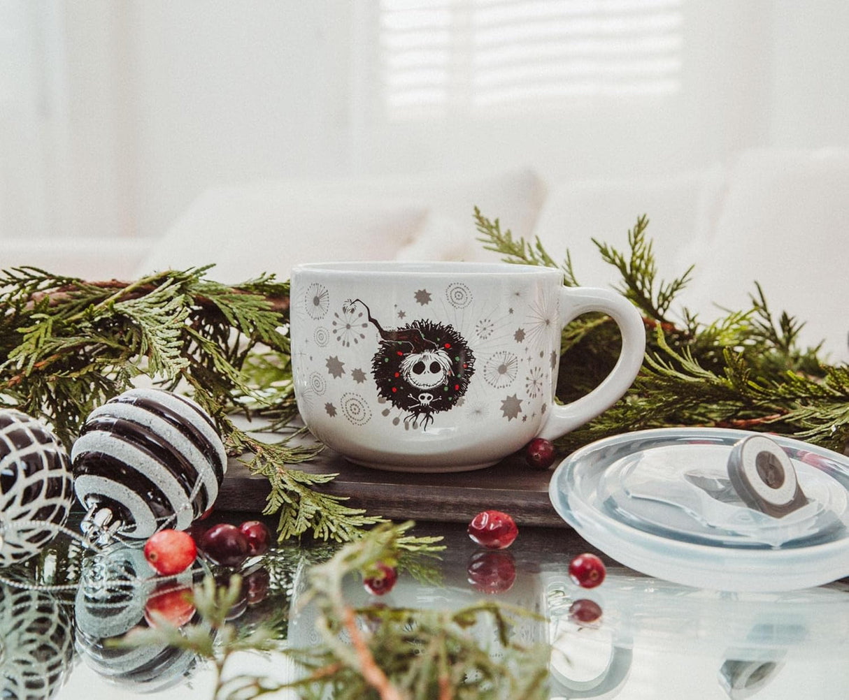 Tazón de Cerámica Disney Jack Skellington con Tapa Ventilada