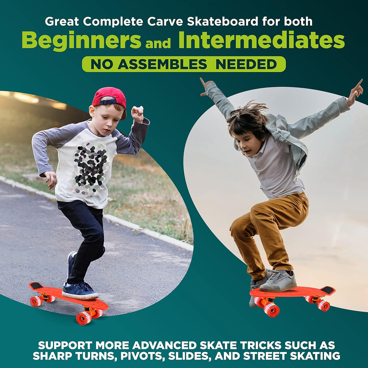 Skateboards o patineta roja para niños Hurtle HCSK182