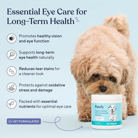 Pawfy Eye Support Dulces para Ojos, Previene Mancha, Luthein