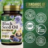 Aceite de Nigella Sativa 1000mg - Natural, Antioxidante, 180 Softgels