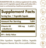 Suplemento Solgar Vitamina B2 (riboflavina) 100 mg 100 cáp