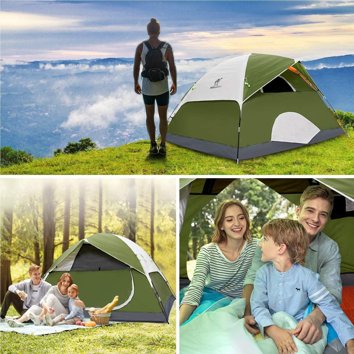 Tienda de campaña CAMEL CROWN para 2-5 personas, ligera y waterproof