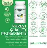 Suplemento de Magnesio Maxi Health - Energía, Músculos y Huesos - 90 cápsulas