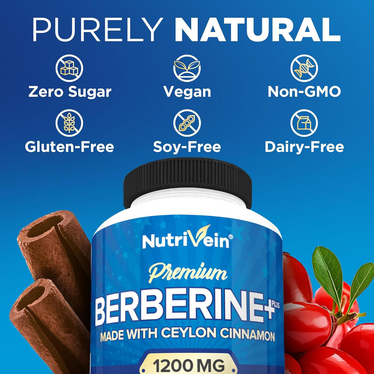 Berberina HCL 1200mg + Canela Orgánica Sistema Inmunológico