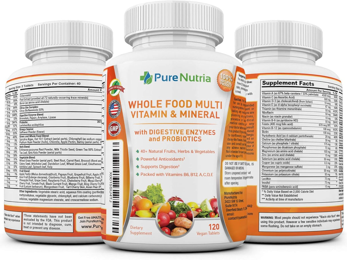 Suplemento Multivitaminas y minerales  enzimas probióticas