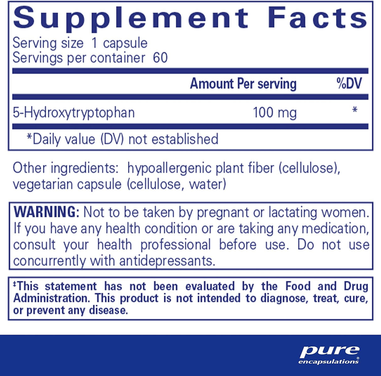 Suplemento Pure Encapsulations  5 hidroxitrptófano