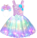 Disfraz de Sirena Koatobbor con Luces LED para Niñas 3-8 Años