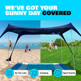 Tienda de playa con protección UPF50+, incluye accesorios