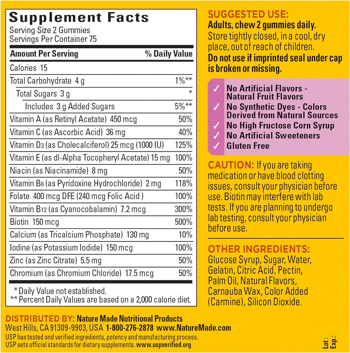 Suplemento Multivitamínico  nutricional diario 150 gomitas