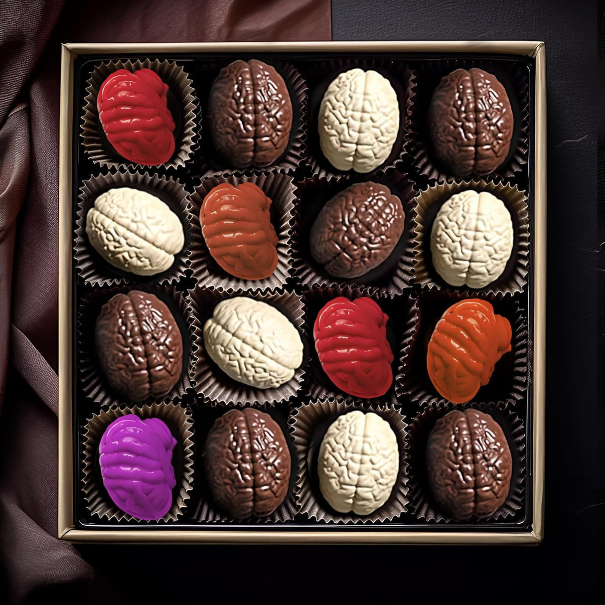 Moldes de Silicona Halloween para Chocolates - 3D, Cerebro, Corazones