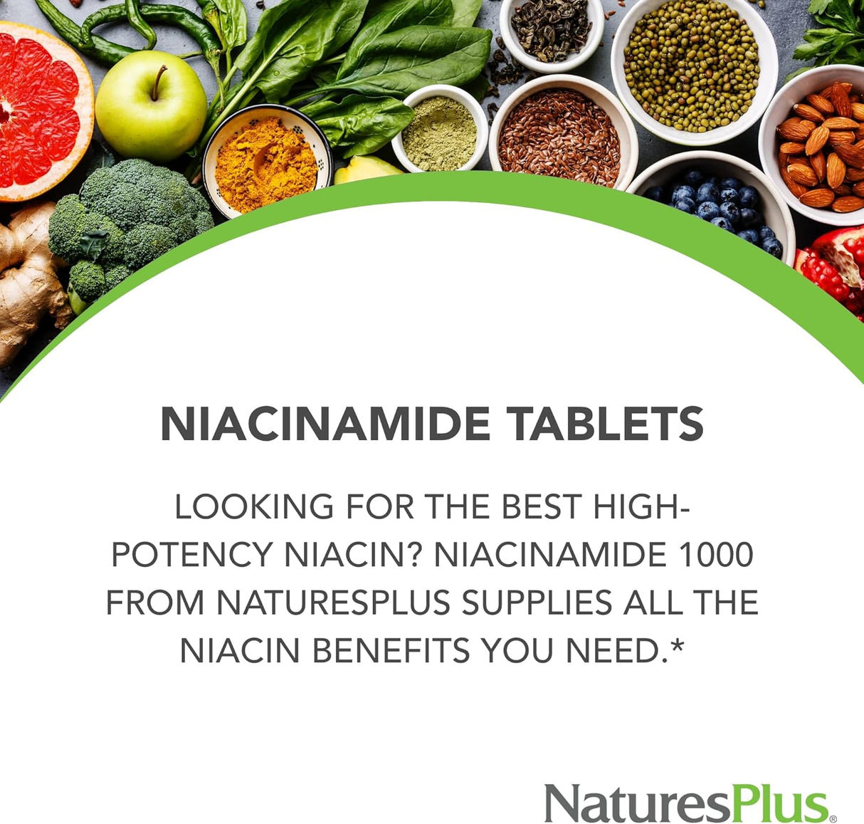 Suplemento Niacinamida de 1000 mg 90 tab salud inmunológica
