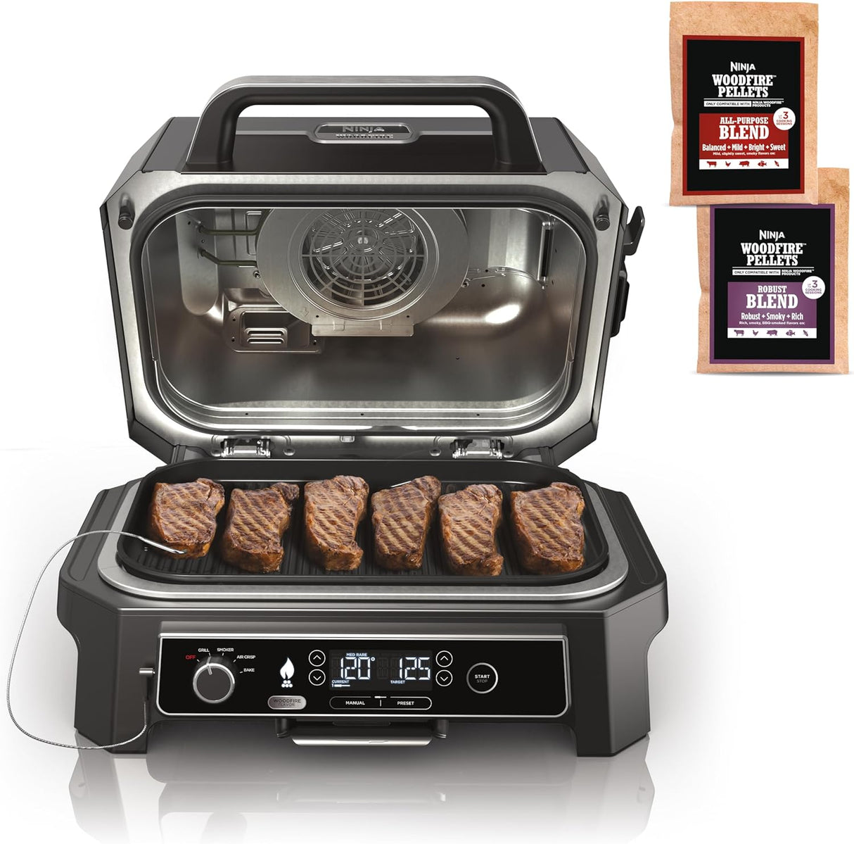 Parrilla y Ahumador 4 en 1 OG850 Woodfire Pro XL