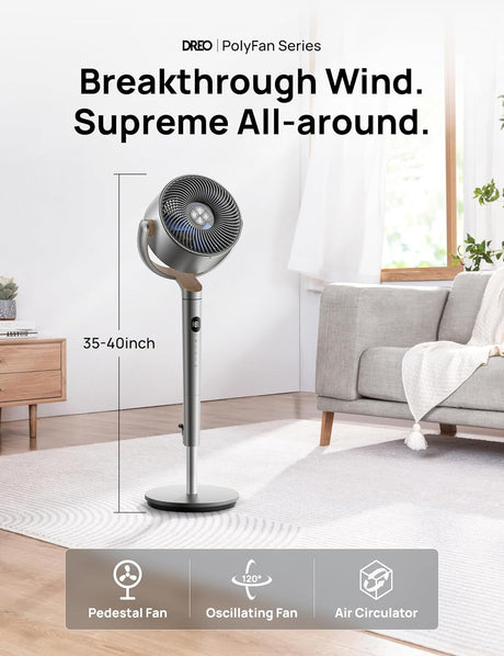 Ventilador de Pie Dreo, Oscilante, 8 Velocidades, PolyFan 502