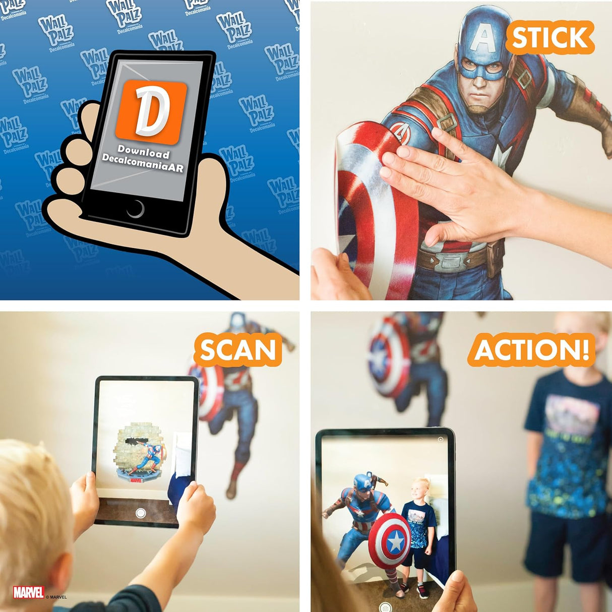 Wall Palz Vinilos Decorativos Captain America 27 Realidad Aumentada
