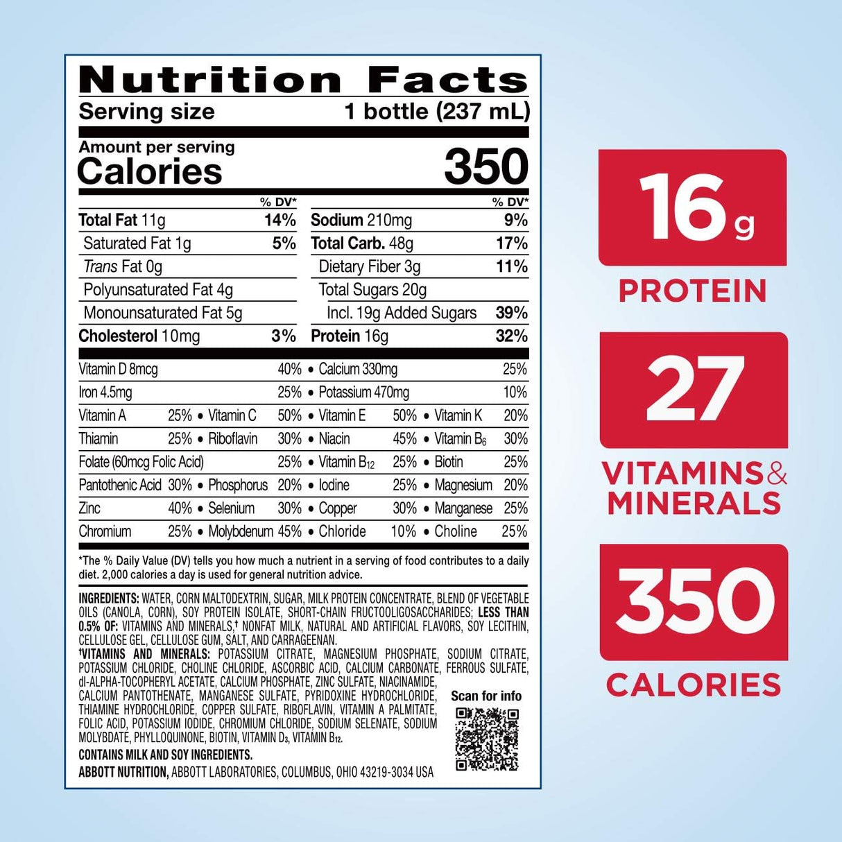 Suplemento Ensure Plus Batido nutricional con fibra  24 und
