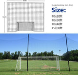 Red de Fútbol de Alto Impacto, Malla de Nylon, 10x20 a 10x40 pies