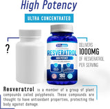 Suplemento  Vitamins Resveratrol 1000 mg  180 cápsulas