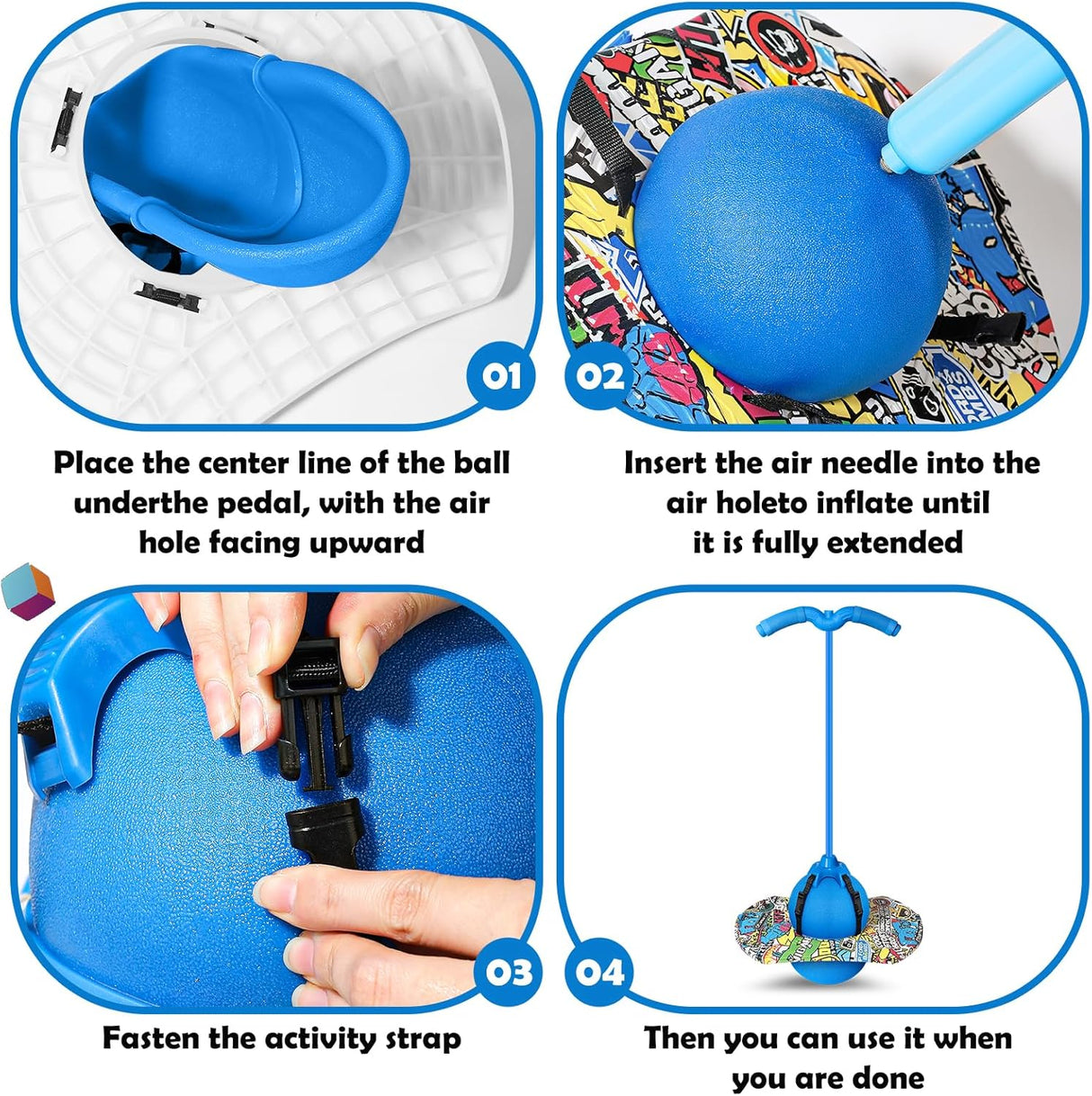Pogo Jumper BoterLun, con manija, para niños y adultos