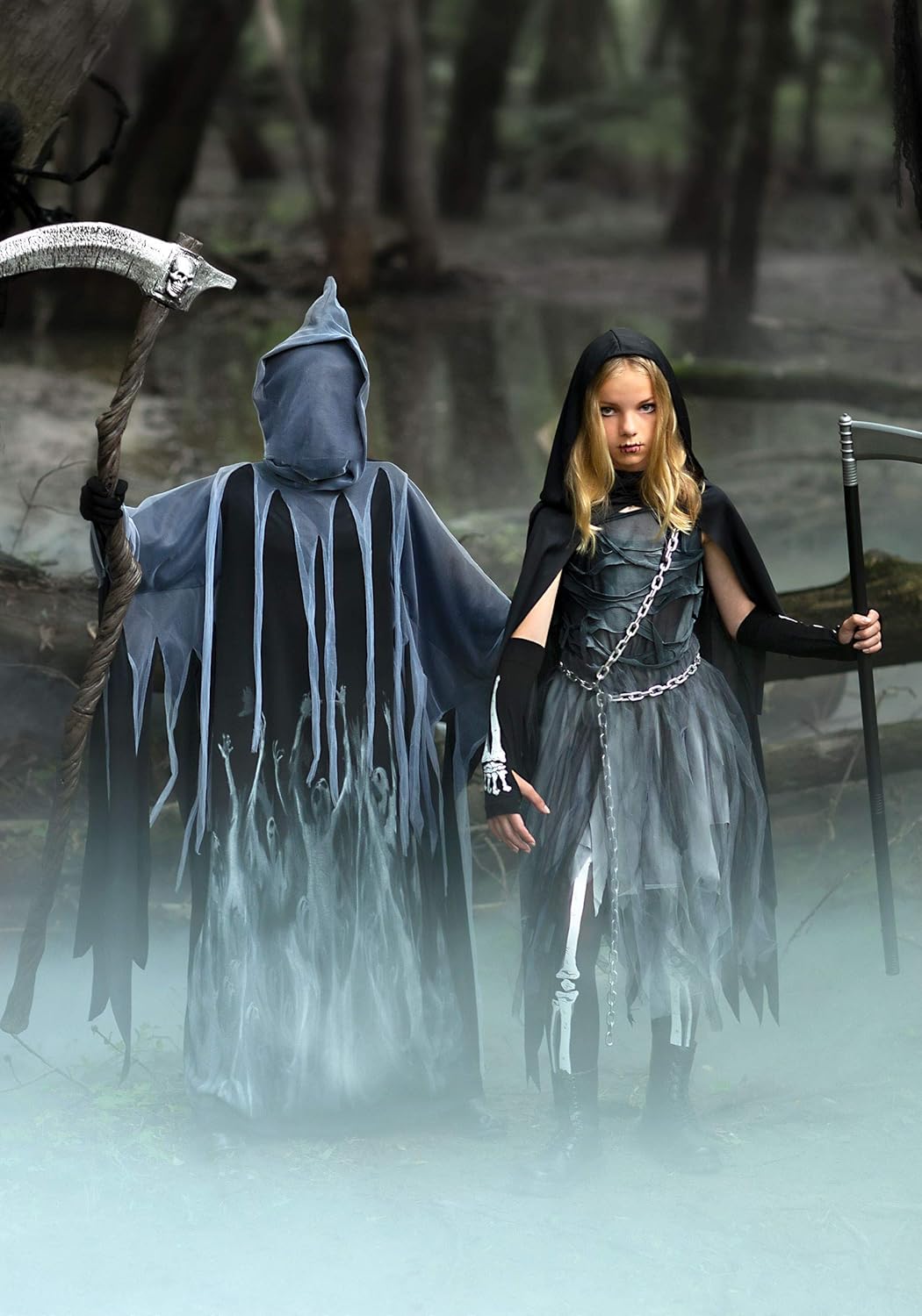 Disfraz de la muerte para niña talla M Color Negro/Gris