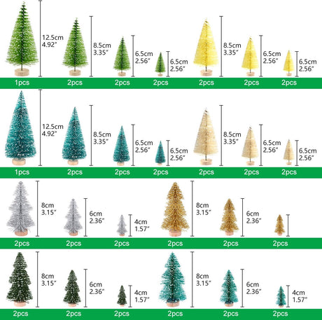 Árboles de Navidad Mini KUUQA 50 Pcs Sisal para Decoración