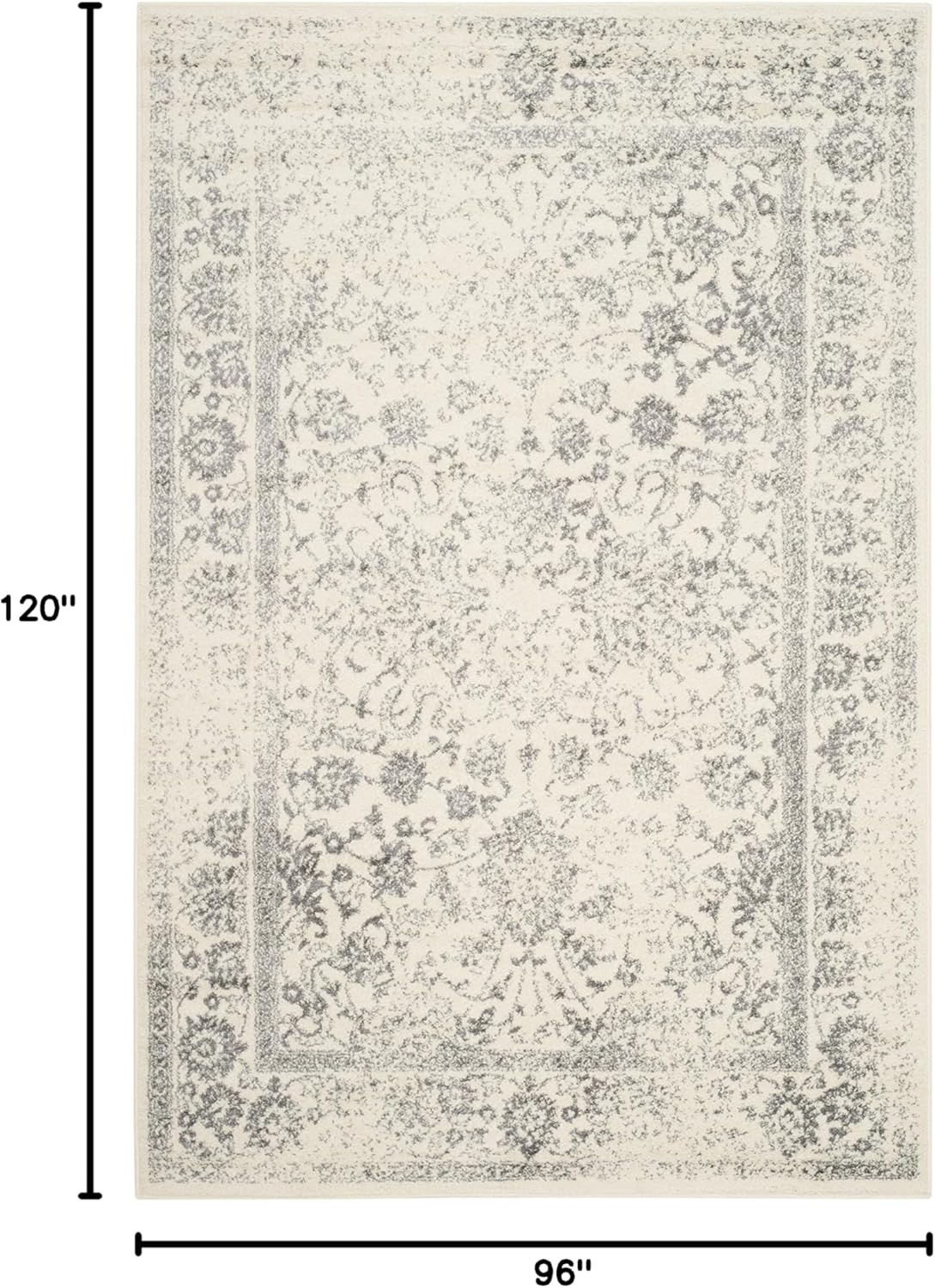 Alfombra área colección Adirondack, diseño oriental desgastado, ADR109C