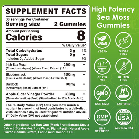 Gomitas de Musgo Marino Irlandés Superfood, 60u