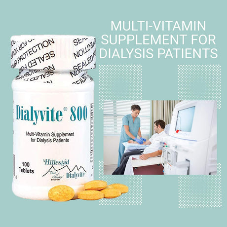 Suplemento Multi-Vitaminas Dialyvite 800 de Hillestad Labs, 100 Tab.