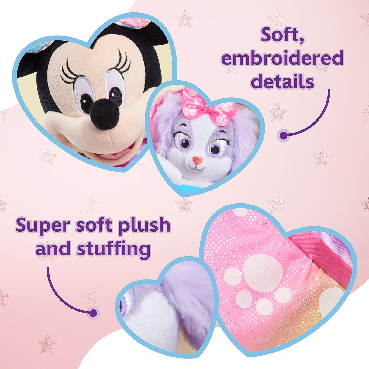Peluche de minnie mouse con carriola y perrito