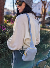 Bandoleras pequeñas de cuero vegano Color: Light Blue