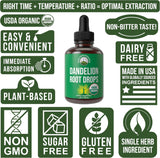 Extracto de raíz de diente de león, orgánico, vegano, líquido, 60 ml