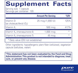 Synergy K de Pure Encapsulations, con K1, K2 y D3, 120 cápsulas