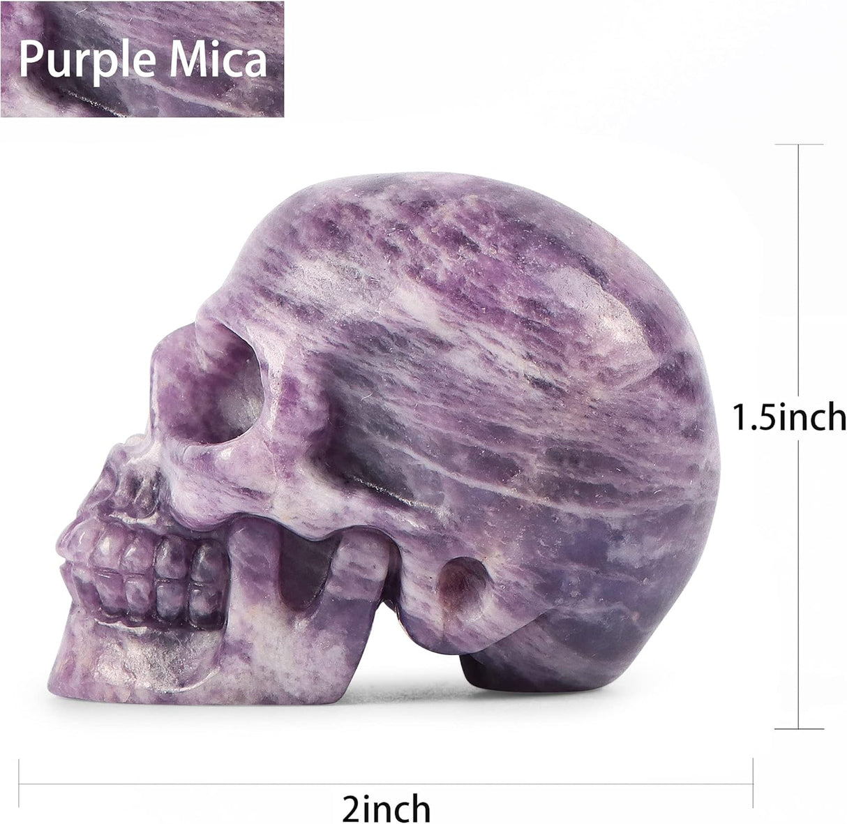 Calavera de Cristal Esqueleto de Lepidolita para Decoración