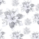 Flores Poinsettia Artificiales 36 Pcs, Decoración Navideña