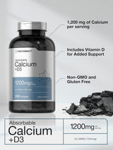 Calcio con vitamina D3 en cápsulas blandas sin OMG o gluten