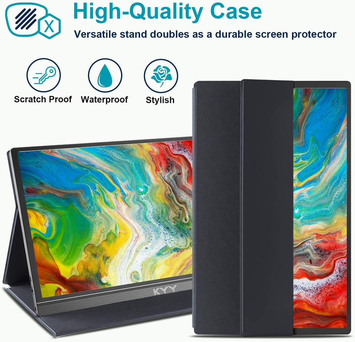 Monitor portátil KYY 15.6 1080P FHD USB-C HDMI HDR IPS