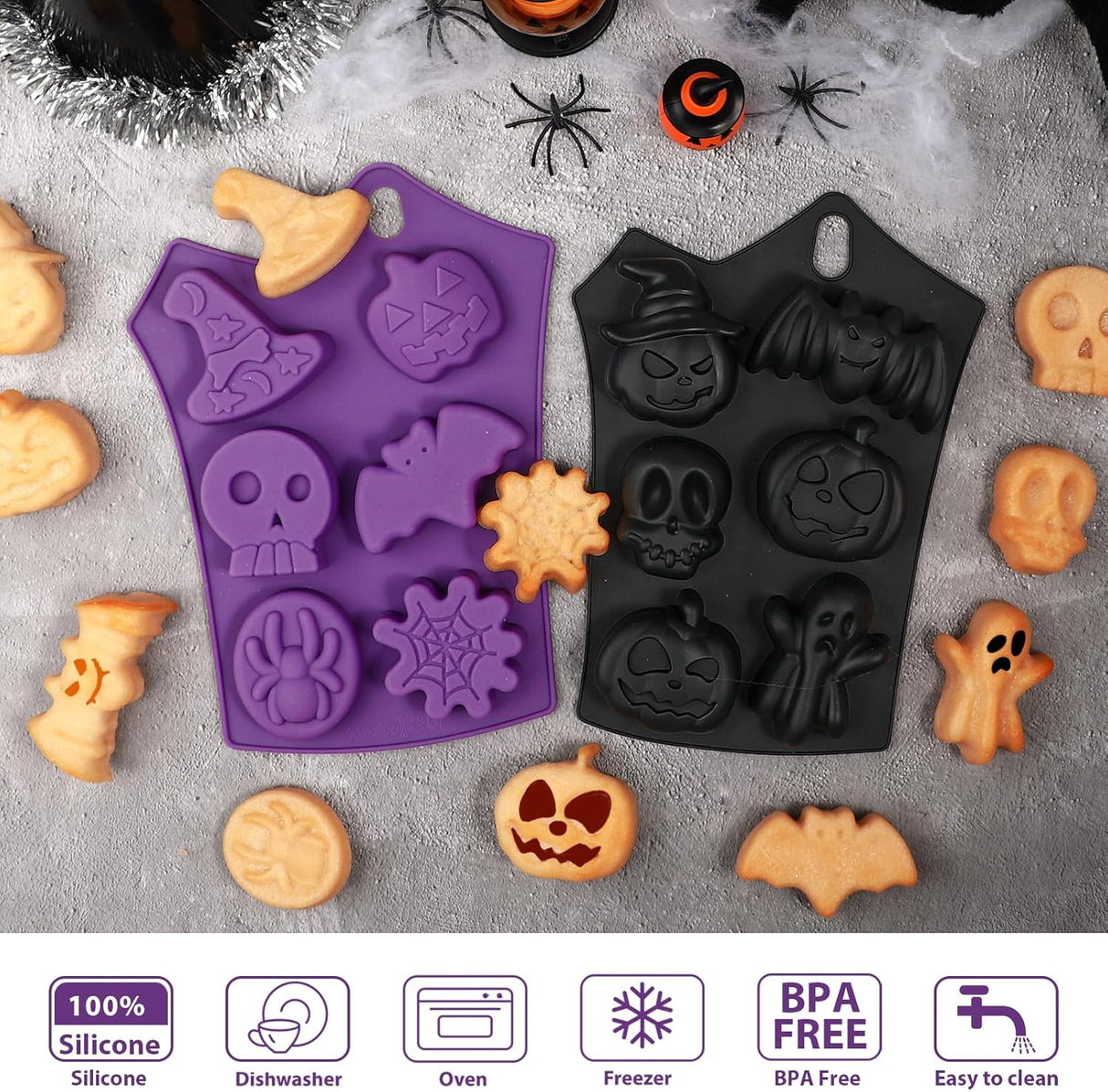 Moldes para Cake Pops Halloween Webake, Silicona, Pack de 2