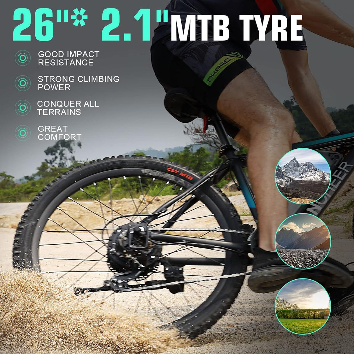 Bicicleta Eléctrica ANCHEER 500W, 21 Velocidades, Gladiator