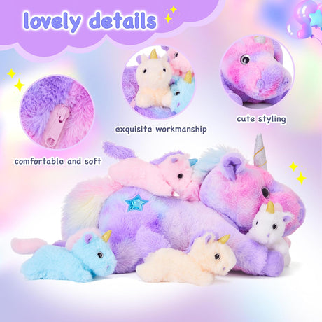 Juguete de peluche Mommy Unicorn, EARTHSOUND, 18 mamá y bebé