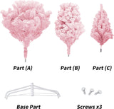 Árbol de Navidad Artificial 7.5FT con Soporte Metálico Flocked Pink