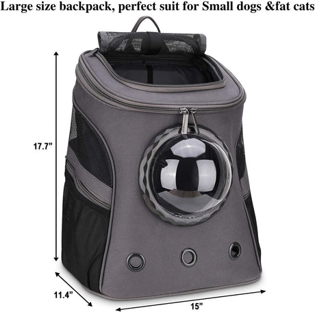 Mochila grande para gatos con burbujas gris