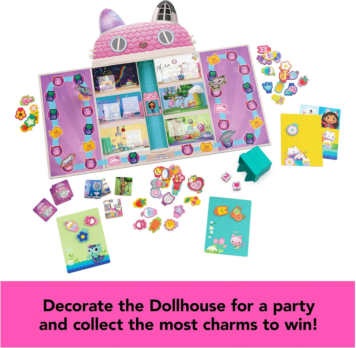 Juego de mesa Gabby's Dollhouse, divertido y encantador para niños