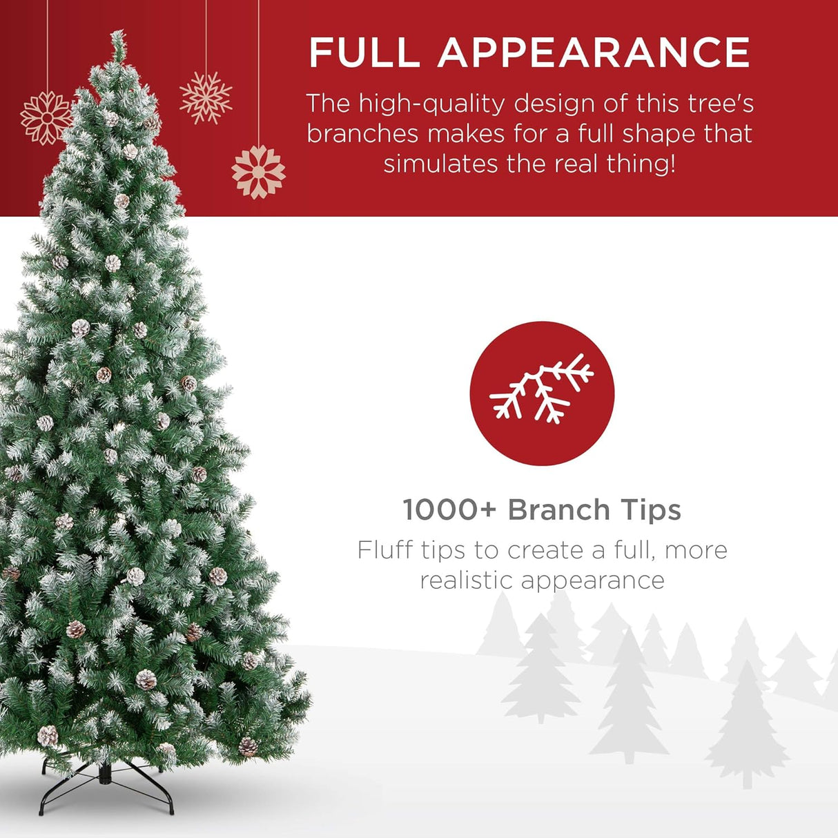 Árbol de Navidad 6ft Best Choice Products, 1000 puntas PVC