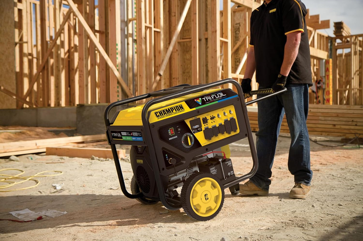 Generador portátil Champion 15,000W trifuel con arranque eléctrico