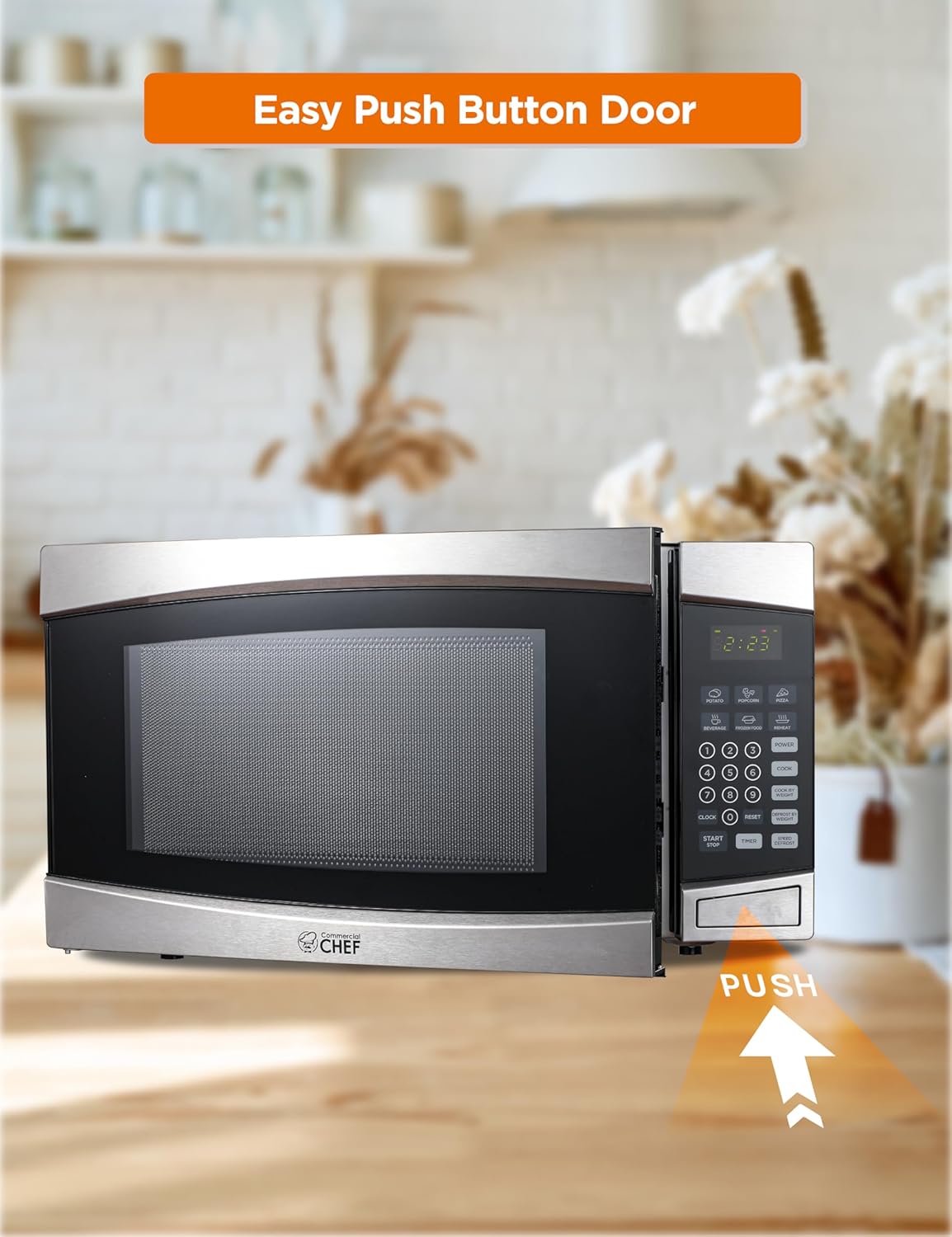 Microondas Comercial Chef 1.4 Pies Cúbicos 1100W, 10 Niveles