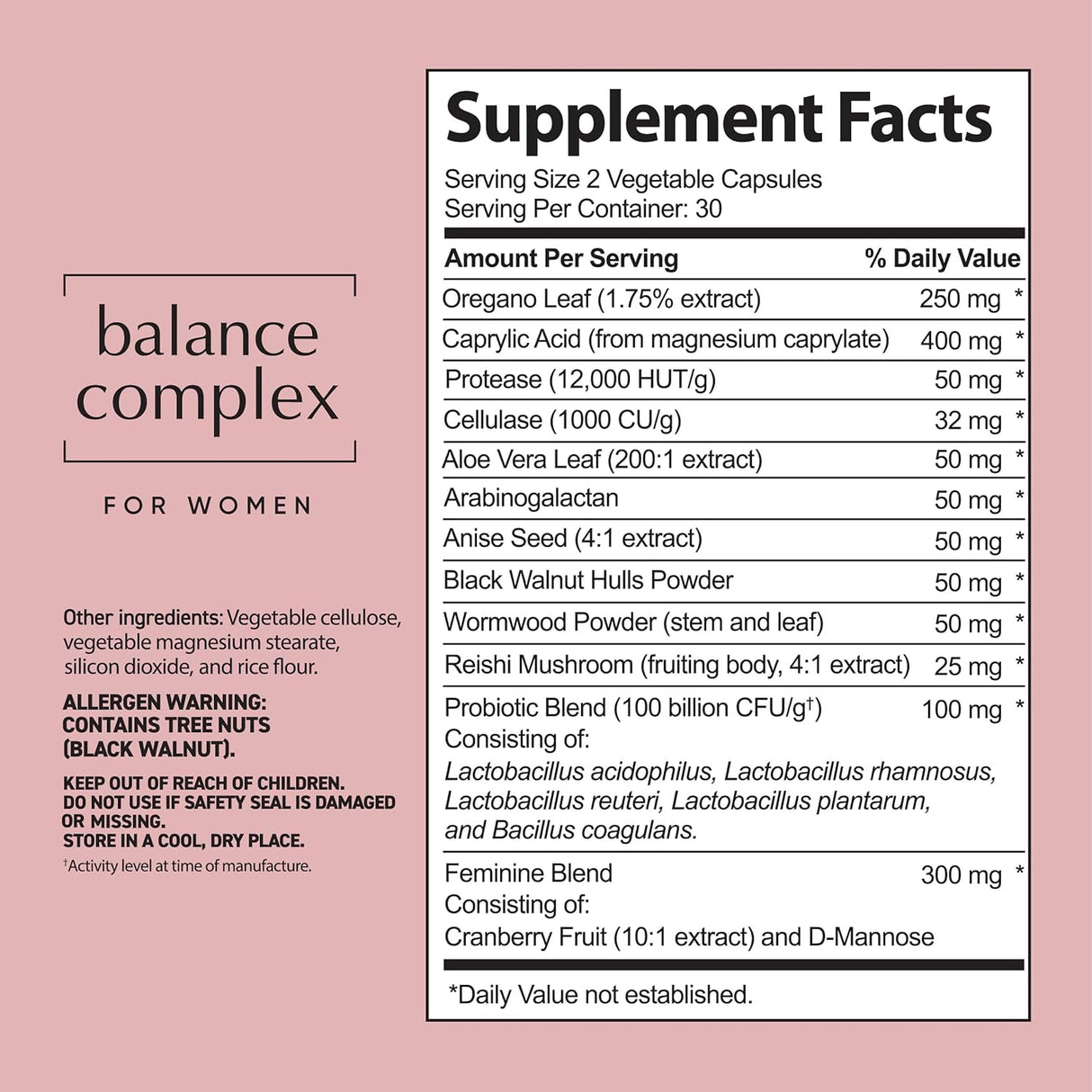 Suplmento Equilibrio complejo dietético de la salud vaginal