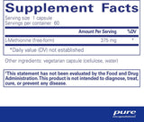 Suplemento Pure Encapsulations L-metionin antioxidantes 60u