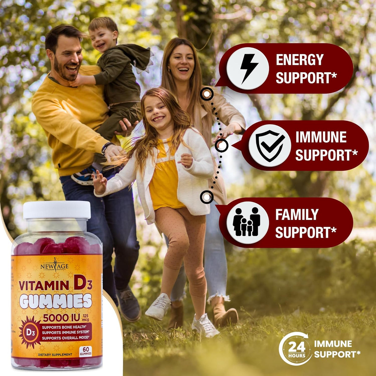 Vitamina D3 125 mcg Salud Ósea Sin Gelatina