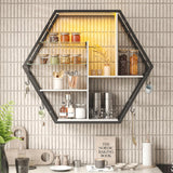 Estantes Flotantes con Luz, Almacenaje, Gran Capacidad, Modelo: LED